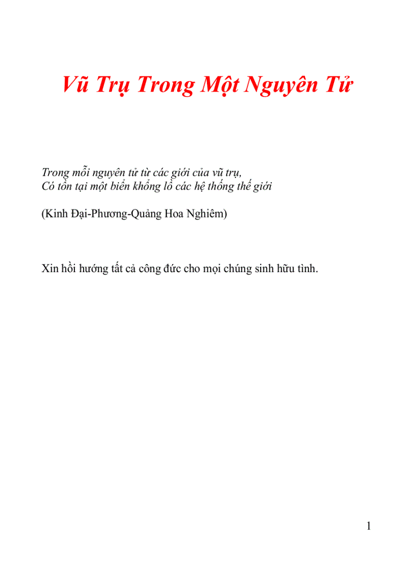 Vũ Trụ Trong Một Nguyên Tử