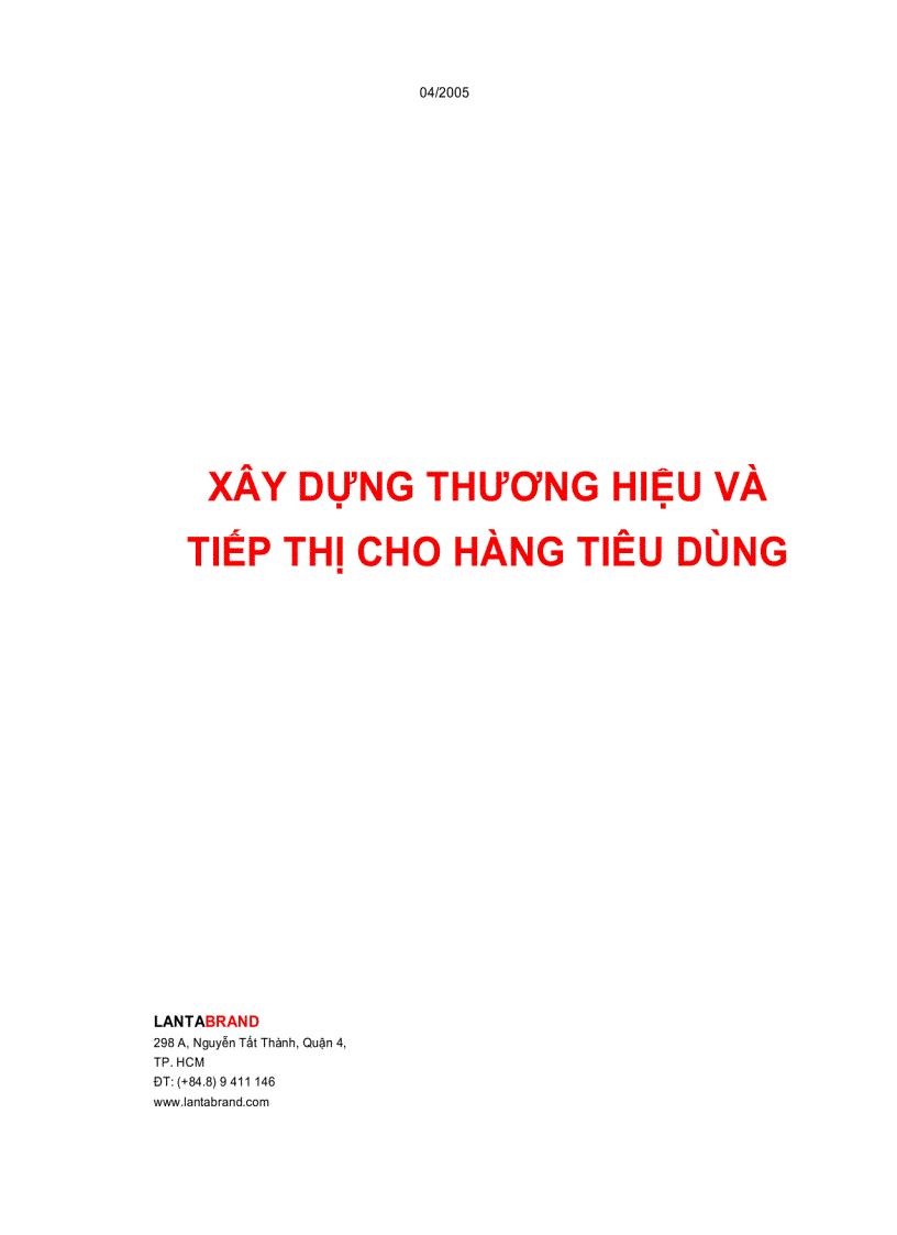 Xây dựng thương hiệu và tiếp thị cho hàng tiêu dùng