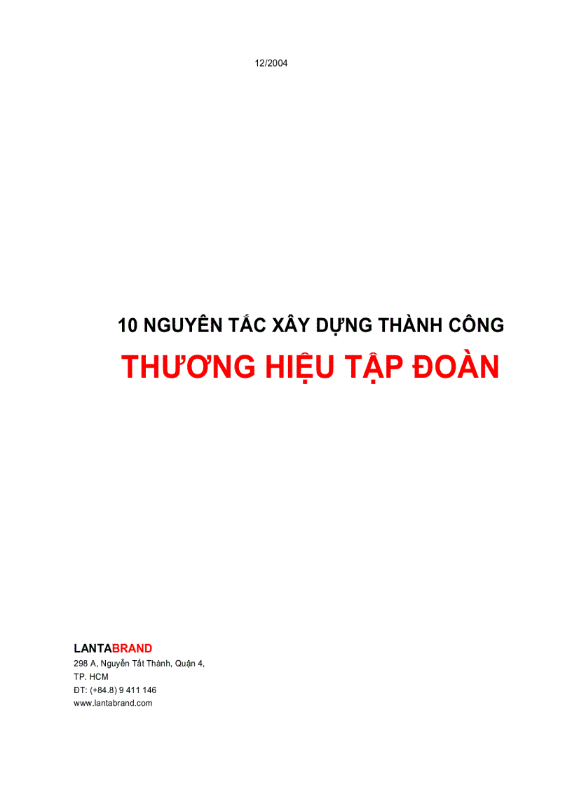 10 nguyên tắc xây dựng thành công thương hiệu tập đoàn