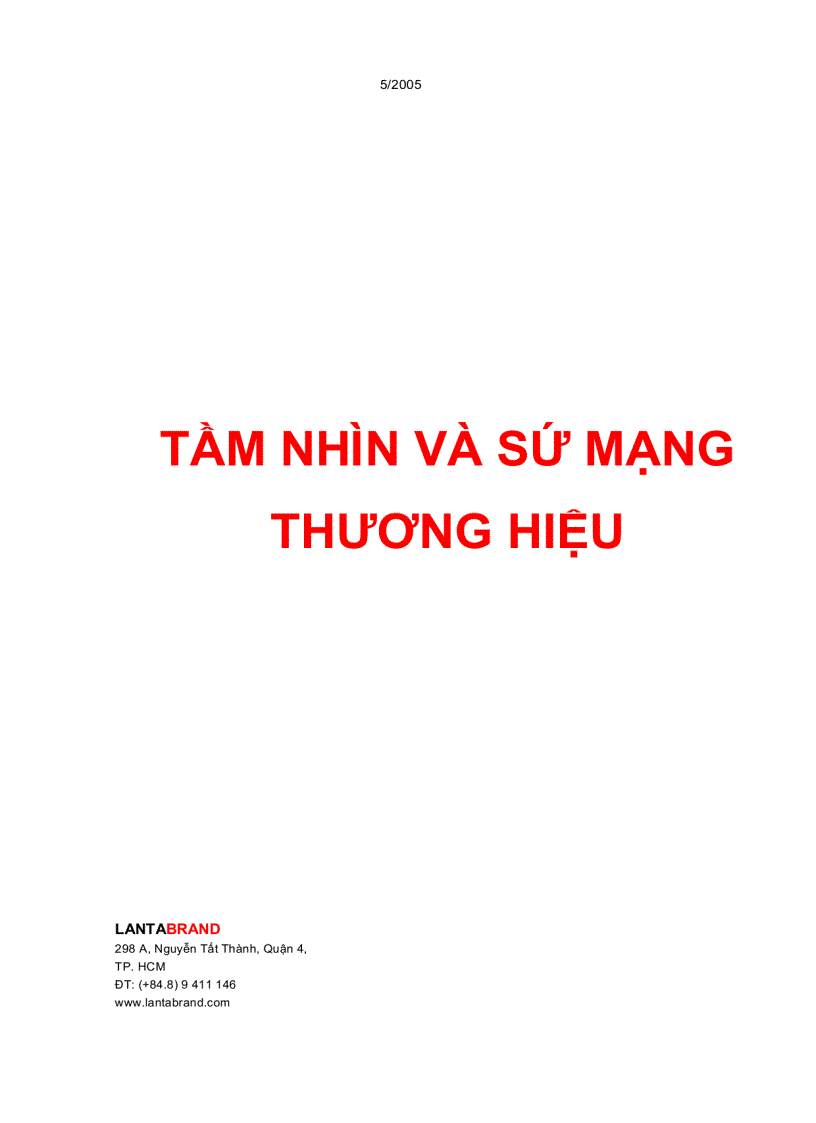 Tầm nhìn sứ mạng thương hiệu