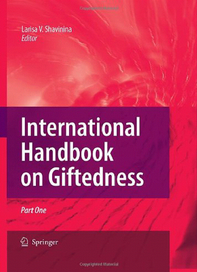 International Handbook on Giftedness