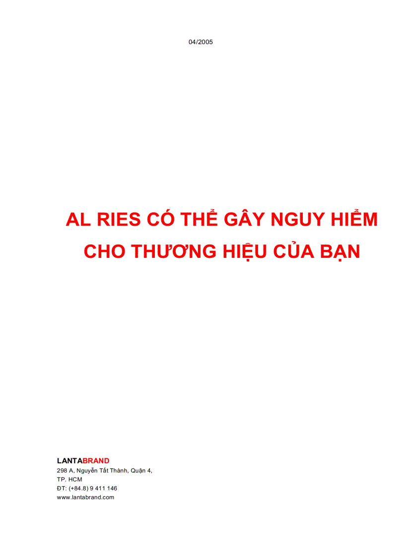 Al ries có thể nguy hiểm cho thương hiệu của bạn