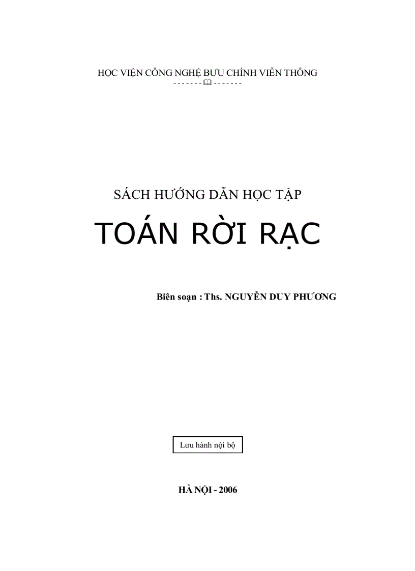 Sách hướng dẫn học tập Toán rời rạc