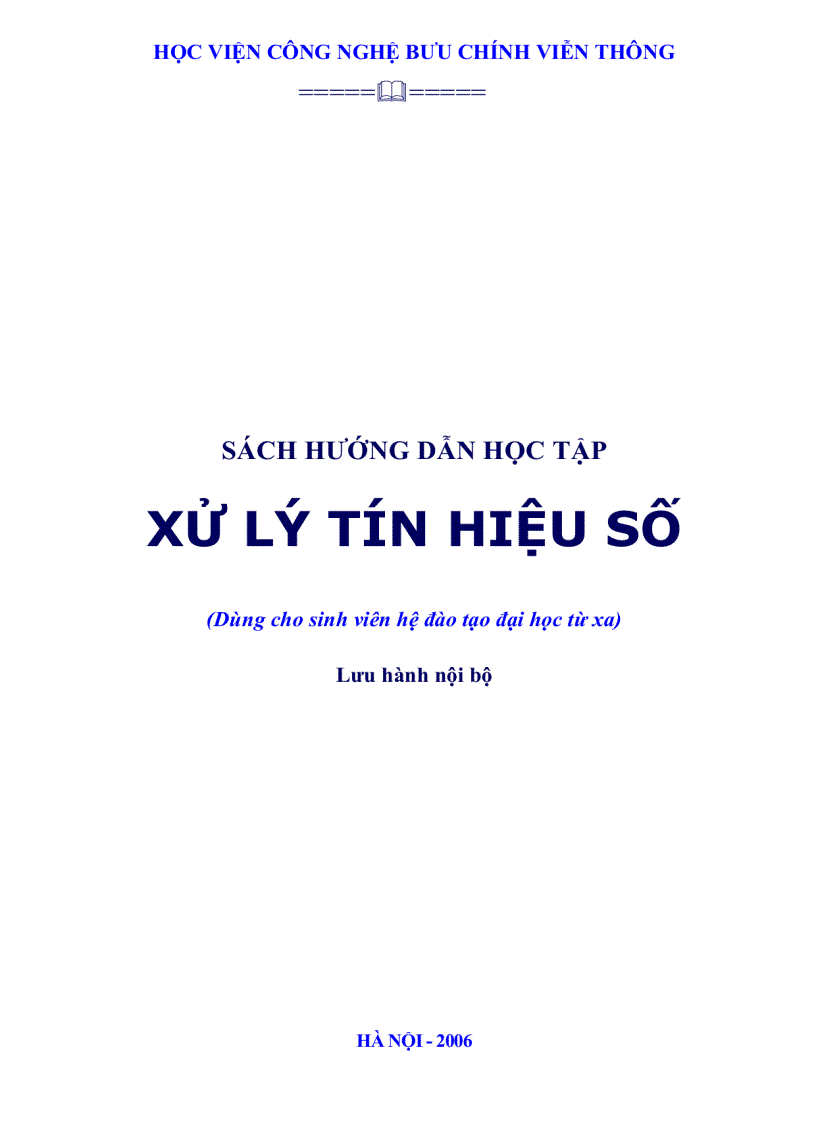 Sách hướng dẫn học tập Xử lý tín hiệu số