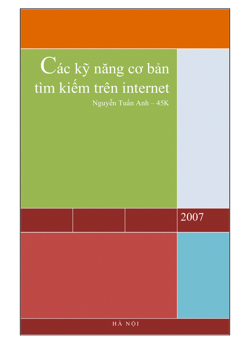 Các kỹ năng tìm kiếm cơ bản trên internet