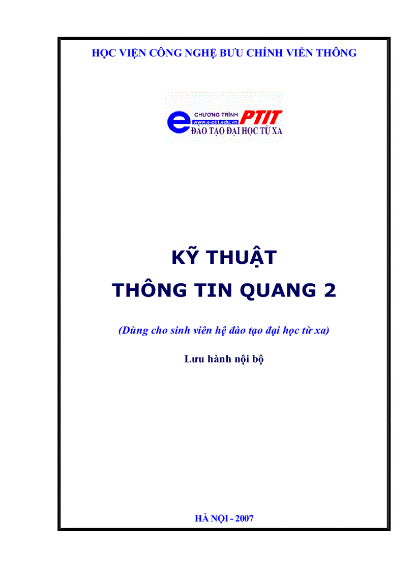 Kỹ thuật thông tin quang nâng cao Thông tin quang 2