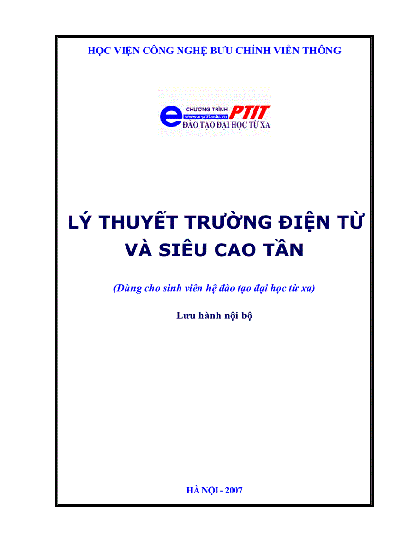 Lý Thuyết Trường Điện Từ và Siêu Cao Tần