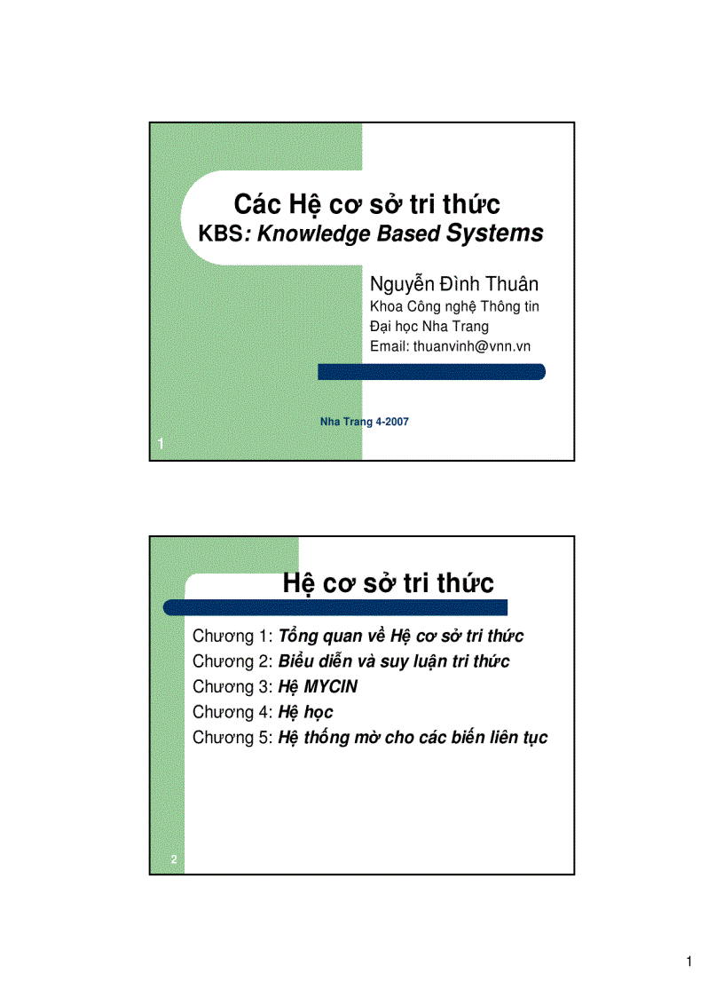 Các Hệ Cơ Sở Tri Thức