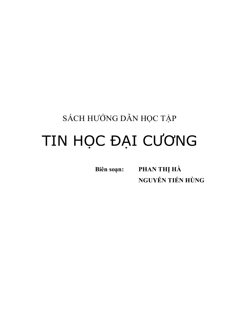 Sách hướng dẫn học tập tin học đại cương