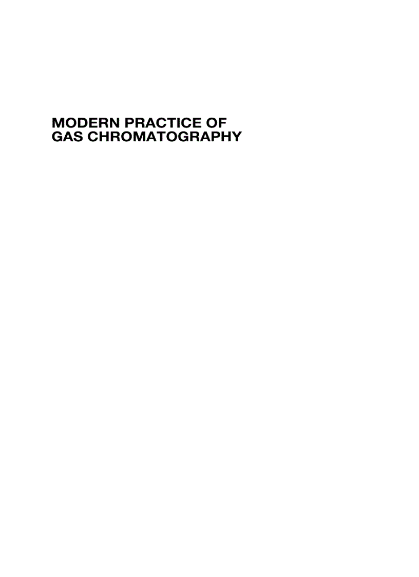 Modern Practice of Gas Chromatography 4th Edition