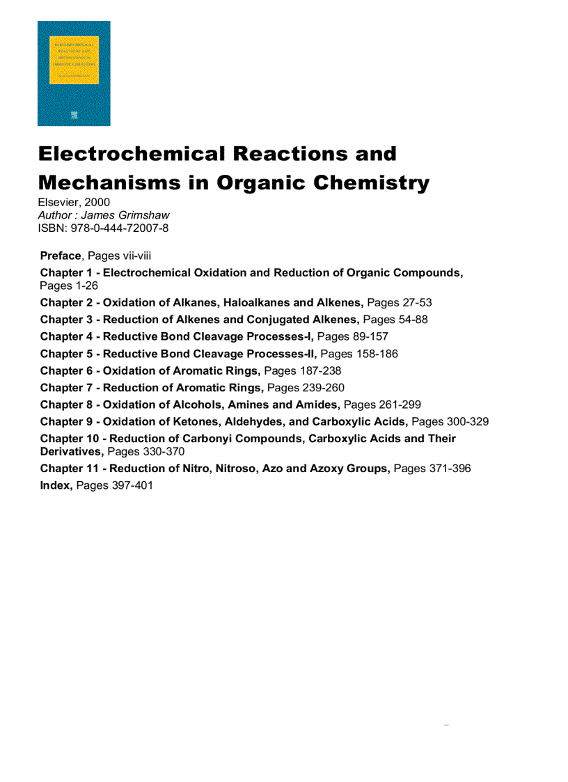 Electrochemical Reactions and Mechanisms in Organic Chemistry