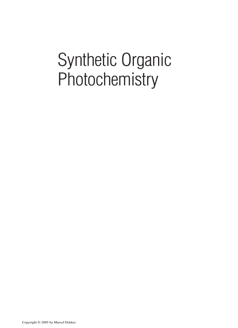 Synthetic Organic Photochemistry