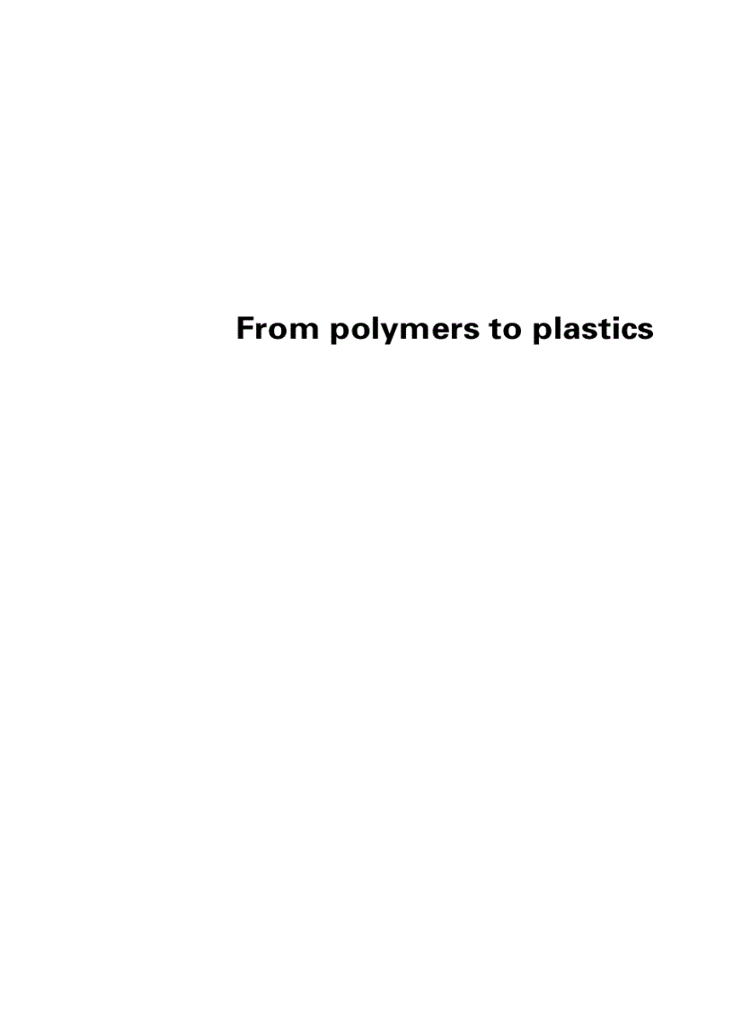 From Polymers to Plastics