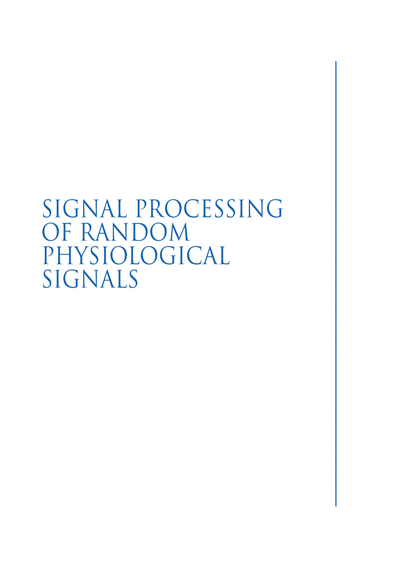 Signal Processing of Random Physiological Signals