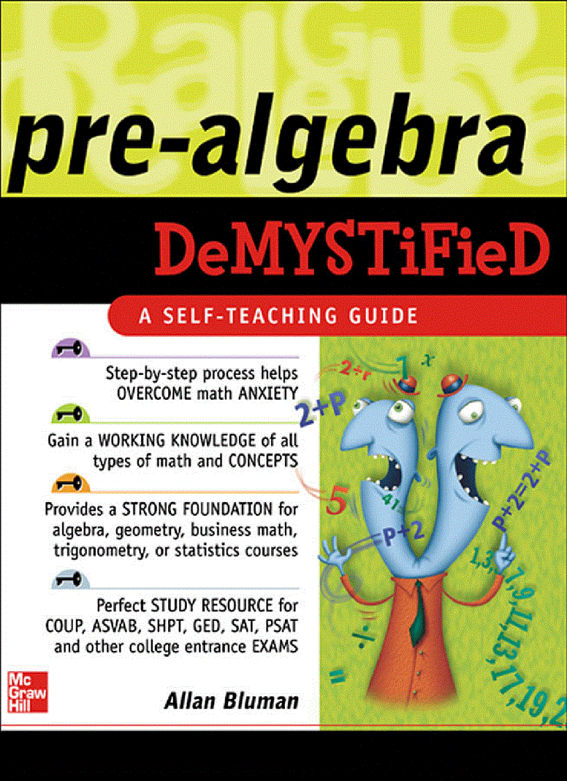 Pre Algebra Demystified A Self Teaching Guide