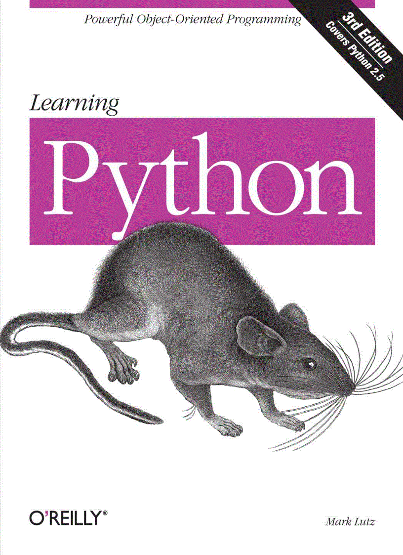 Learning Python 3rd Edition Oct 2007