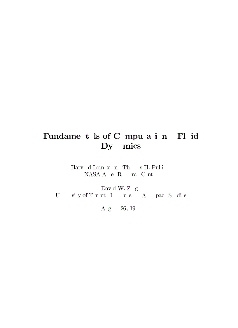 Fundamentals of Computational Fluid Dynamics Scientific Computation