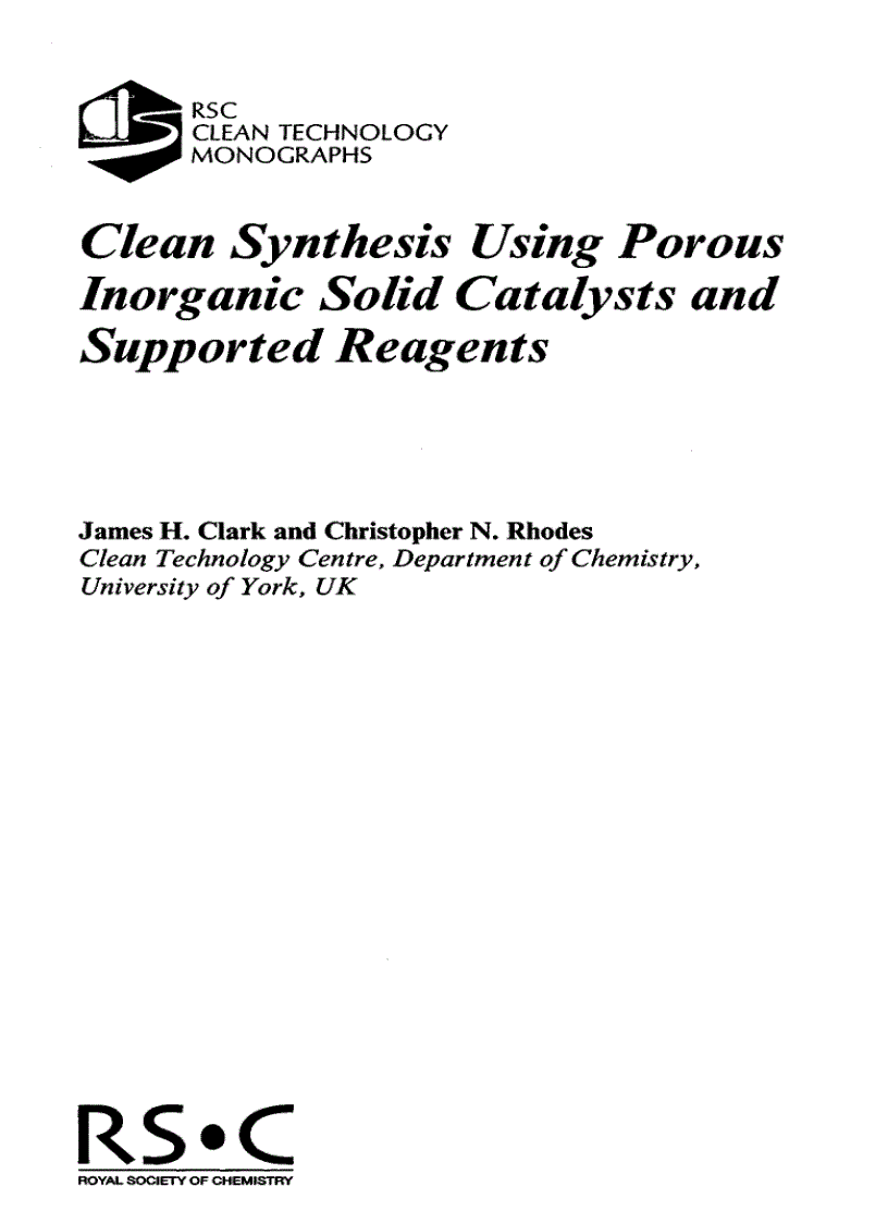 Clean Synthesis Using Porous Inorganic Solid Catalysts