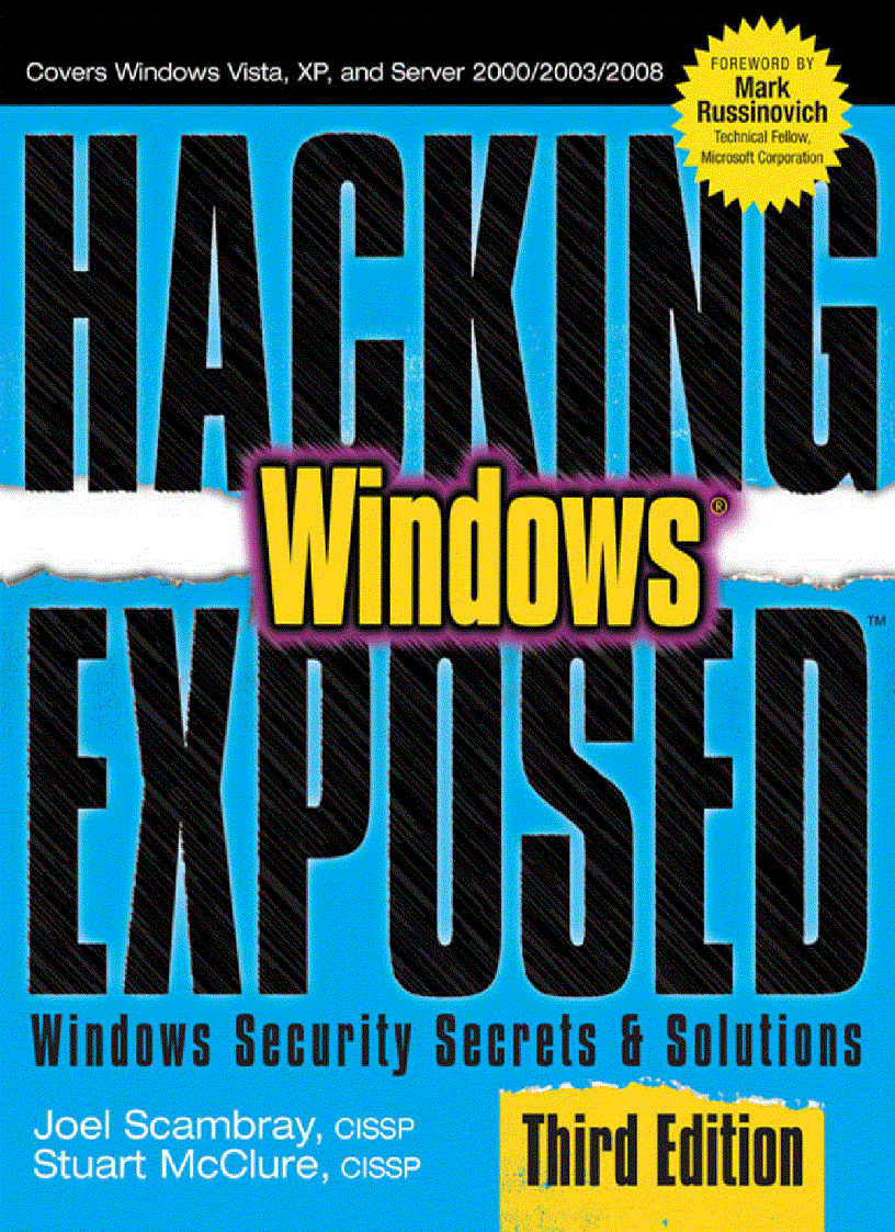 Hacking Exposed Windows Security Secrets and Solutions Third Edition