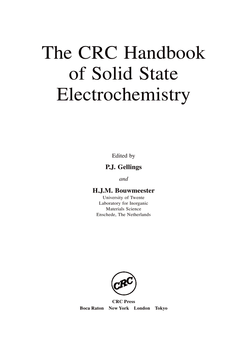 Handbook of Solid State Electrochemistry