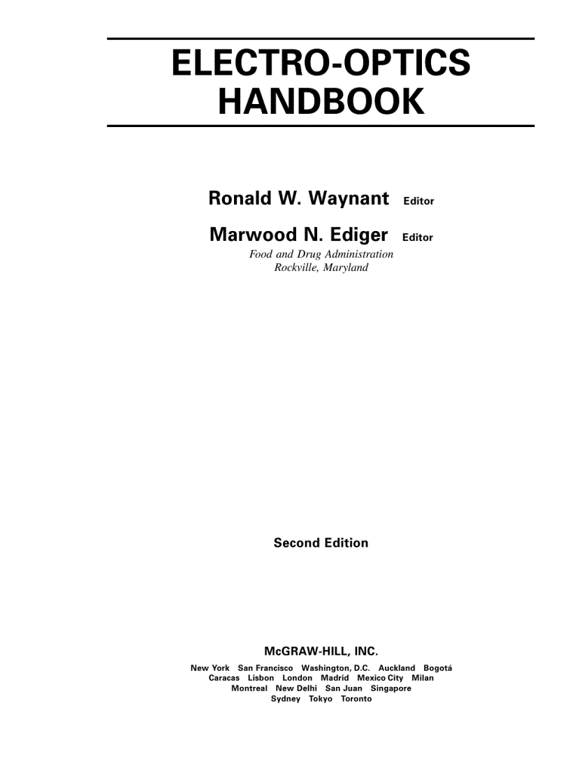 Electro Optics Handbook 2nd Edition