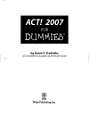 ACT 2007 For Dummies 3rd Edition