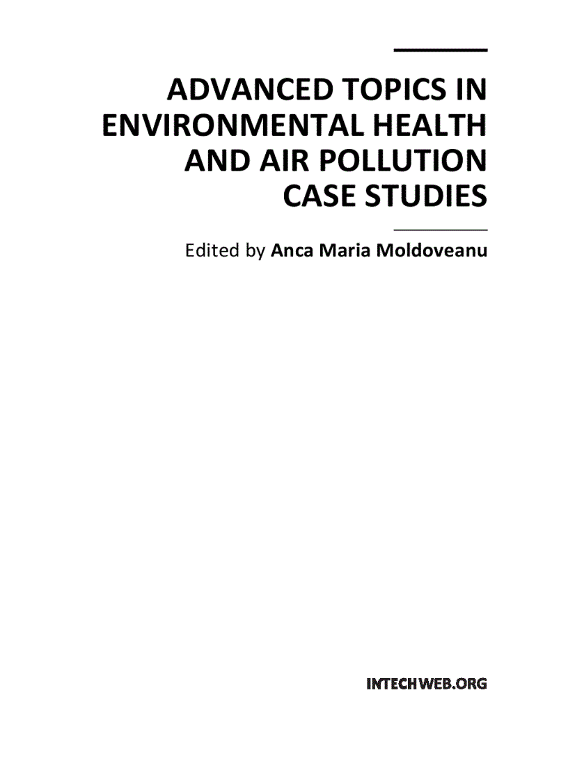 Advanced Topics in Environmental Health and Air Pollution Case Studies