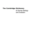 The Cambridge Dictionary of Human Biology and Evolution