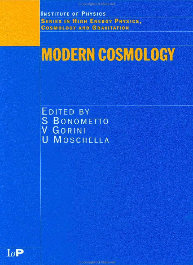 Modern Cosmology Series in High Energy Physics