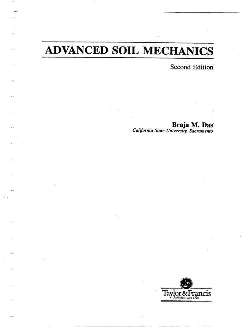 Advanced Soil Mechanics 2nd Edition