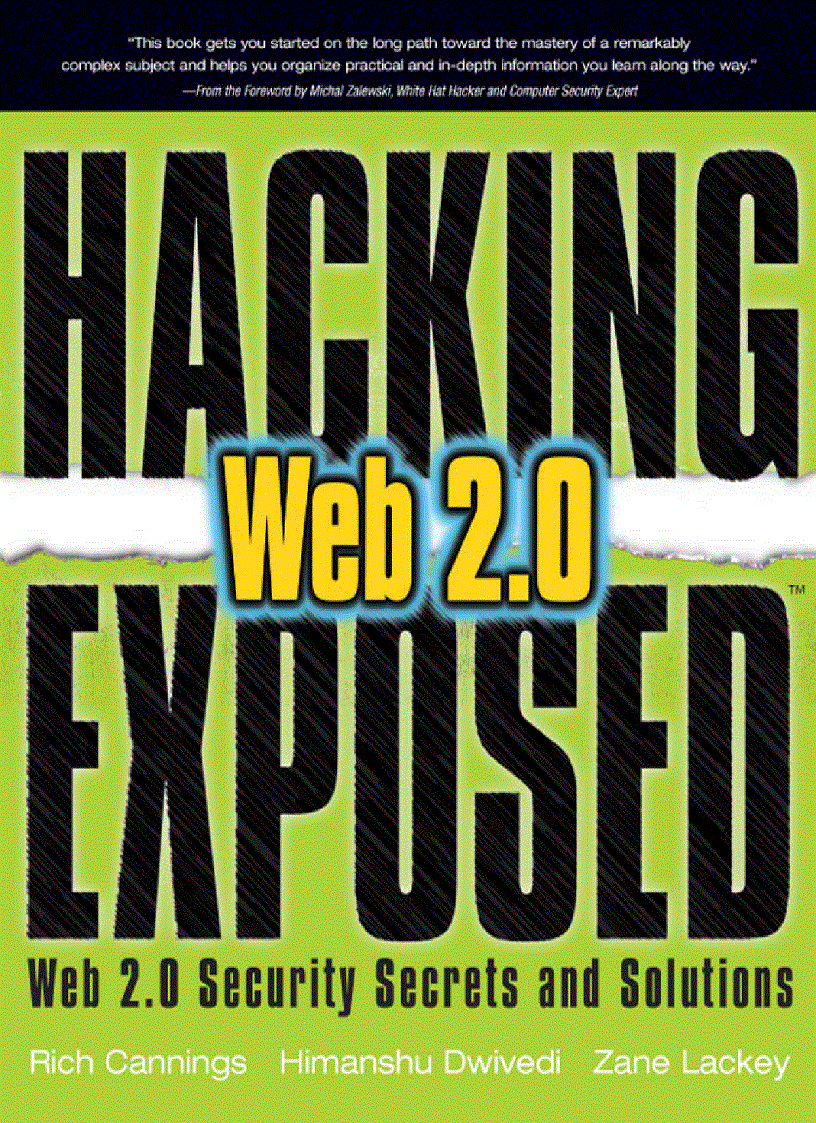 Hacking Exposed Web 2 0 Security Secrets and Solutions Dec 2007