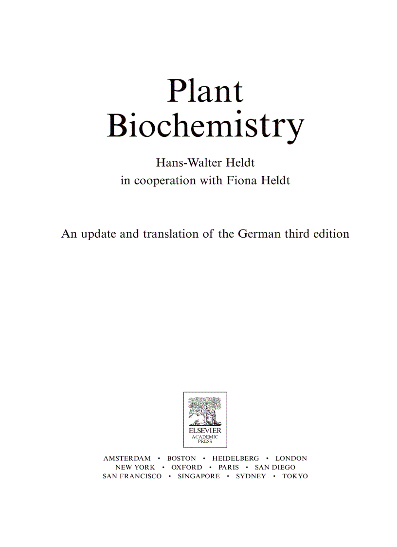 Plant Biochemistry