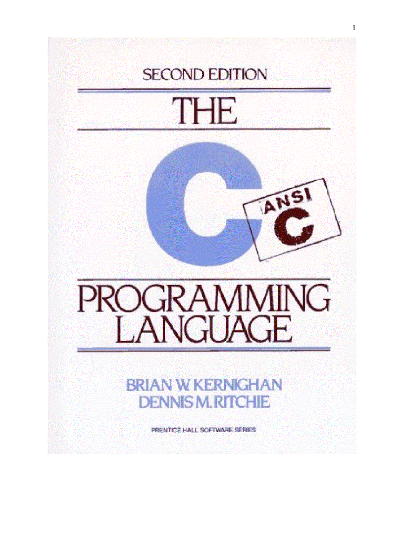 The C Programming Language 2nd Edition