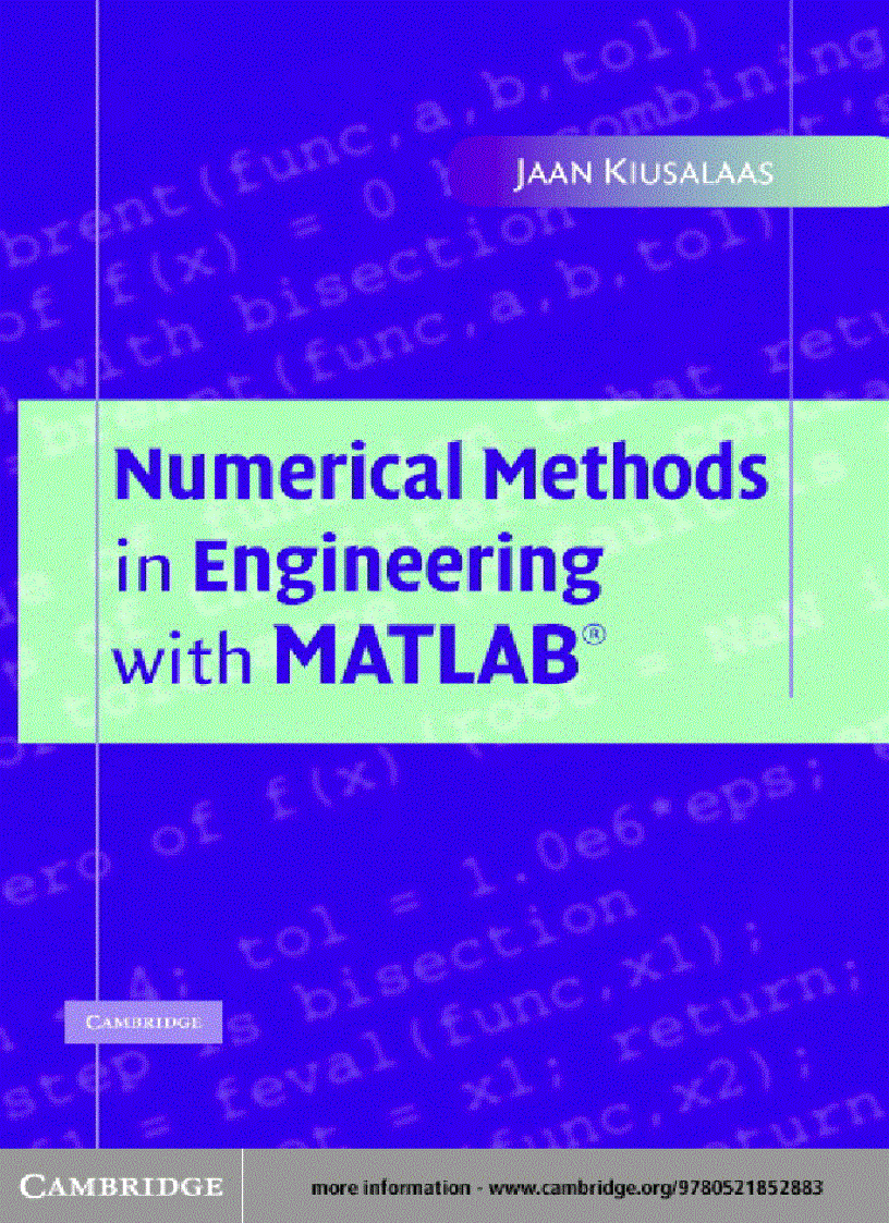 Numerical Methods in Engineering with MATLAB