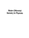 Modern Differential Geometry for Physicists