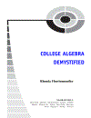 College Algebra Demystified 1st Edition