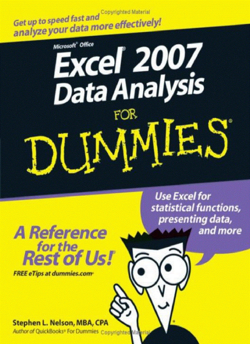 Excel 2007 Data Analysis For Dummies