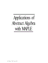 Applications of Abstract Algebra with MAPLE