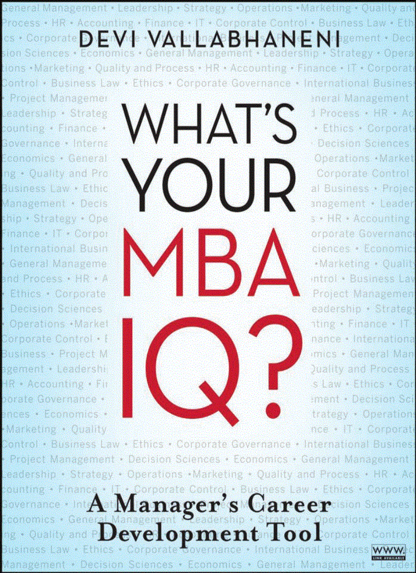 What s Your MBA IQ A Manager s Career Development Tool