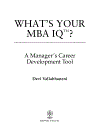 What s Your MBA IQ A Manager s Career Development Tool