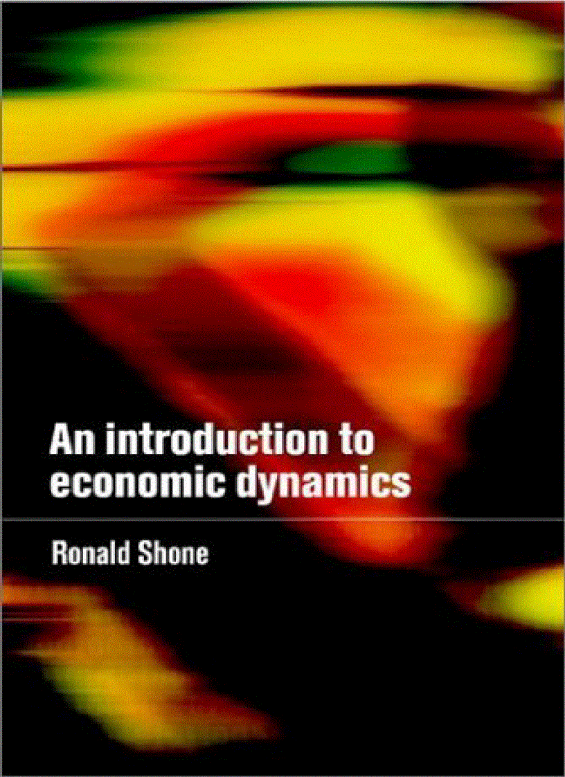 Cambridge An Introduction To Economic Dynamics 2001