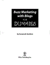 Buzz Marketing with Blogs For Dummies