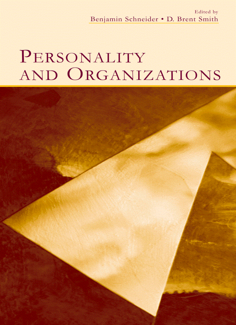 Personality and Organizations 1st Edition