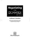 Negotiating For Dummies 2nd Edition