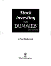 Stock Investing For Dummies 2nd Edition