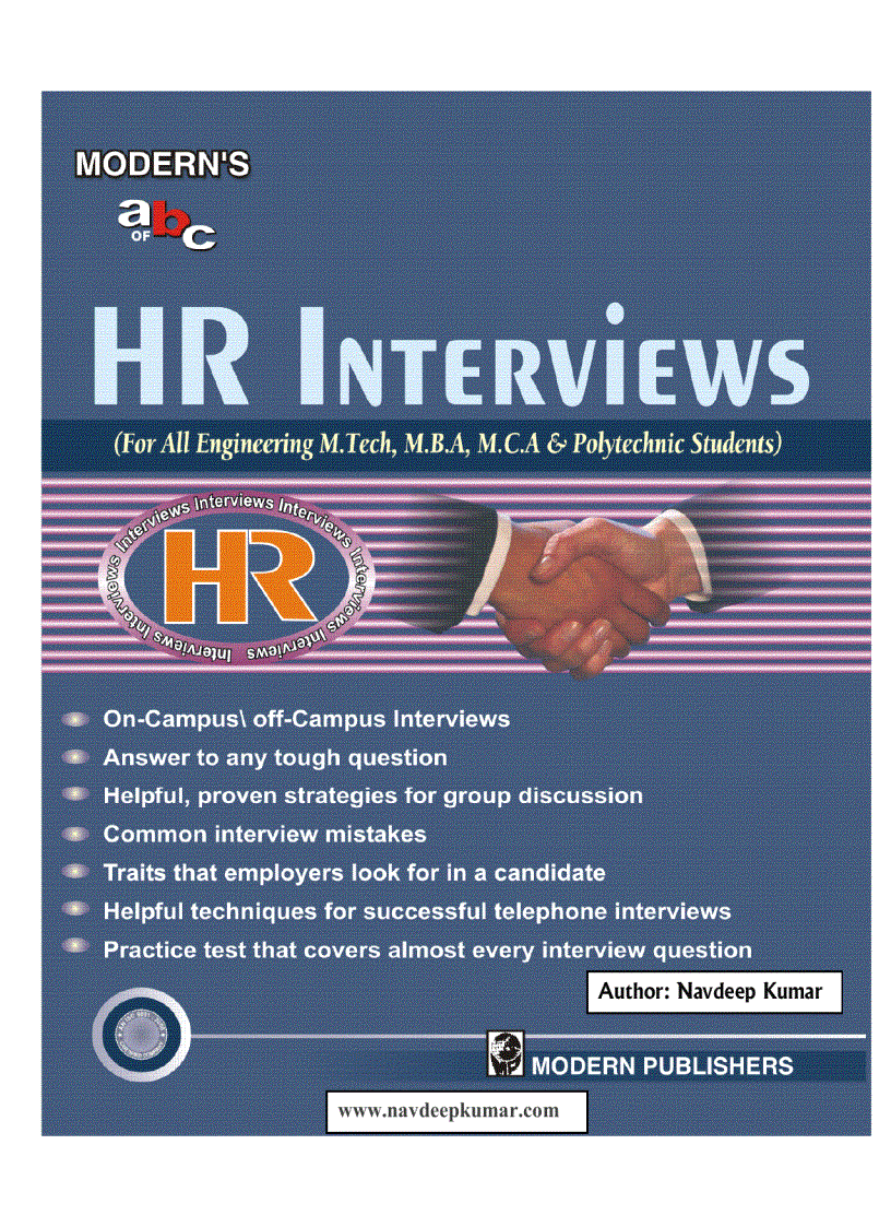 HR Interviews for Freshers by Navdeep Kumar