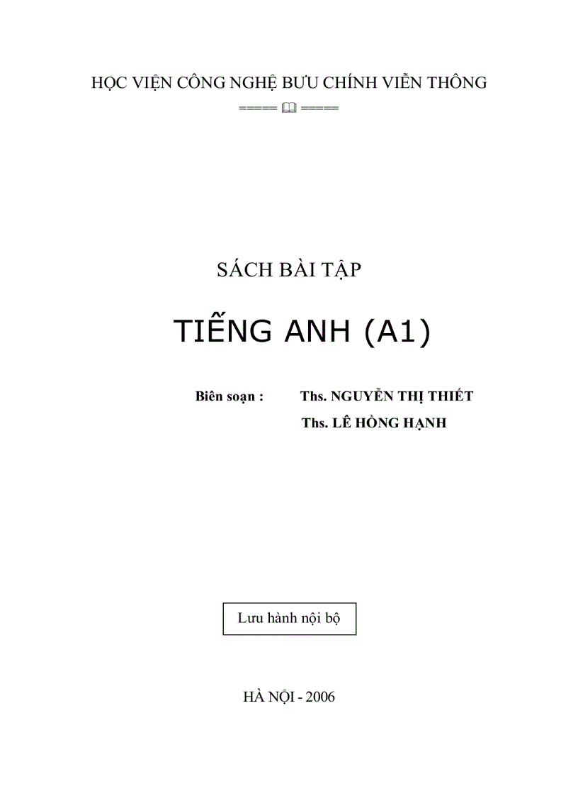 Bài tập tiếng anh A1