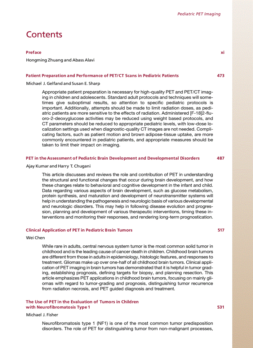 Patient Preparation and Performance of PET CT Scans in Pediatric Patients