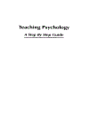 Teaching Psychology A Step by Step Guide