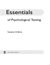 Essentials of Psychological Testing